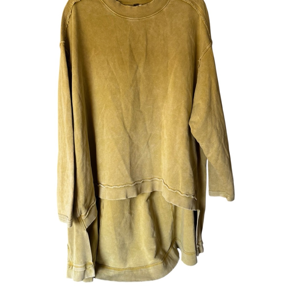 Free People Mustard Crew Neck Sweater